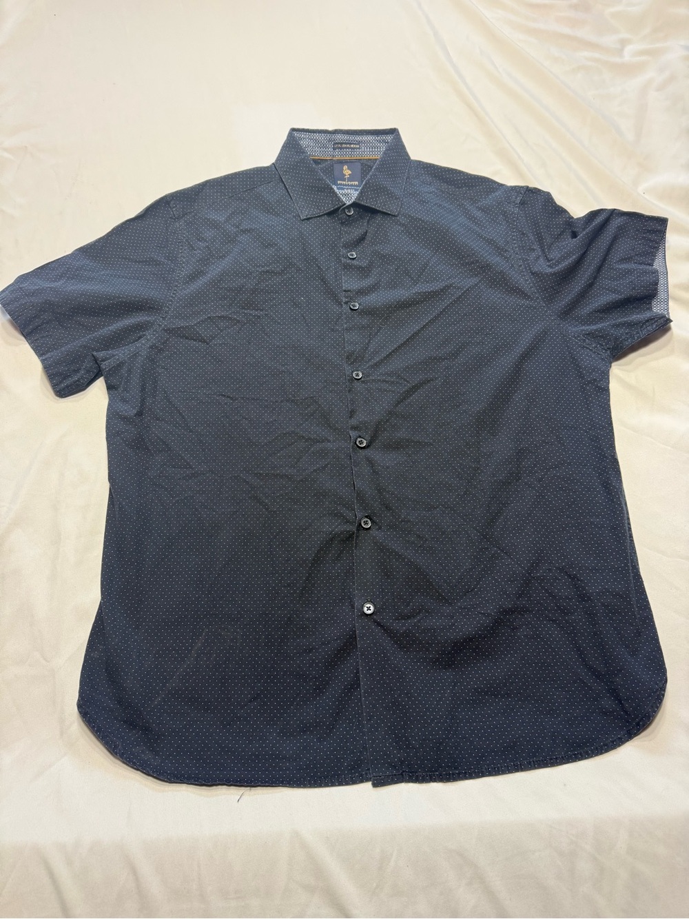 Denim & Flower Navy Short-Sleeve Button-Down Shirt